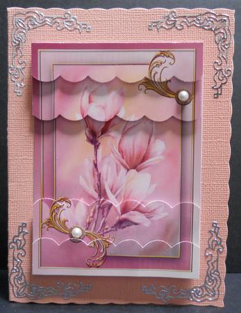 Delicate Peach Floral Scalloped Edge Stacker Mini Kit by Yvonne Middleton