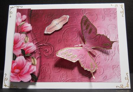 A4 Blossoms on Damask by Yvonne Middleton