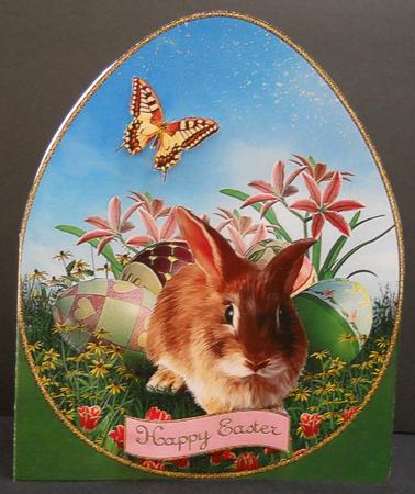 Egg Shaped Easter Bunny Quick Card by Yvonne Middleton