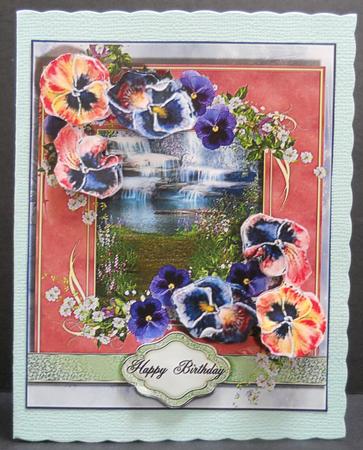 Female Card Any Occasion Pansy by Yvonne Middleton