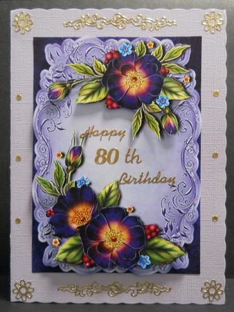 Wild Purple Roses Topper & Plaque by Yvonne Middleton