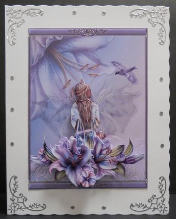 Fairy Lily Flutter Card Topper by Yvonne Middleton