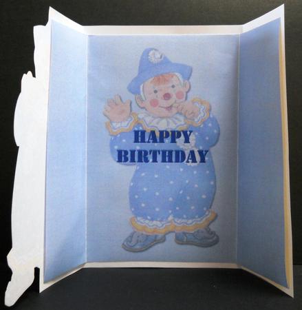 Jolly the Clown Gatefold Birthday - Insert Blue by Yvonne Middleton