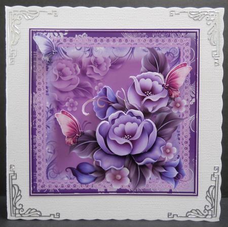 Enchanted Flora in Blue and Lilac Tones Topper by Yvonne Middleton