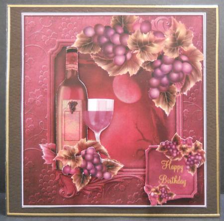 Masculine Red Wine 8x8 Card Topper by Yvonne Middleton