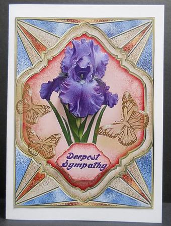Iris on Stained Glass - Any Occasion with Sentiments by Yvonne Middleton