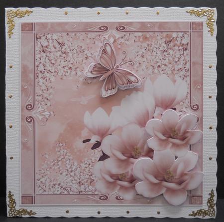 Cream Magnolia and Cherry Tree Topper by Yvonne Middleton
