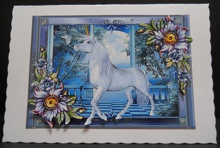 Gorgeous Unicorn and Fantasy Flowers by Yvonne Middleton