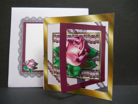 Surprise Card - Dusky Pink Rose by Yvonne Middleton
