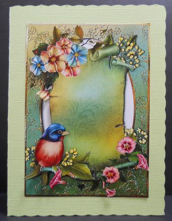 Gorgeous Summer Bird Scroll Topper by Yvonne Middleton