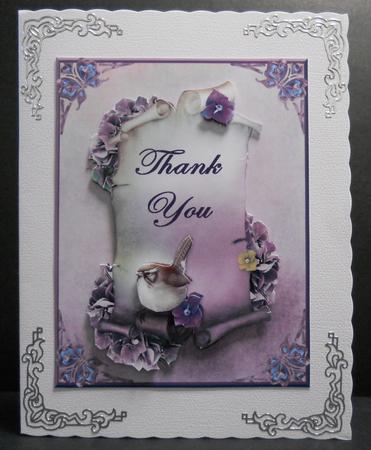 Bird on Scroll, Thank You by Yvonne Middleton