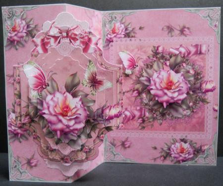 Gorgeous Vintage Style Pink Rose No Holes Fold Kit by Yvonne Middleton
