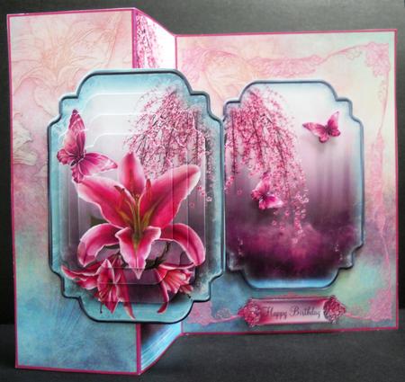 Beautiful Cherry and Lily Blossom No Holes Fold Mini Kit by Yvonne Middleton