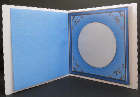 Square 'silver Metallic Frame' Card Front or Insert by Yvonne Middleton