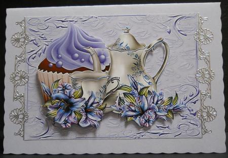 Cupcake, Lilies and Tea A4 by Yvonne Middleton