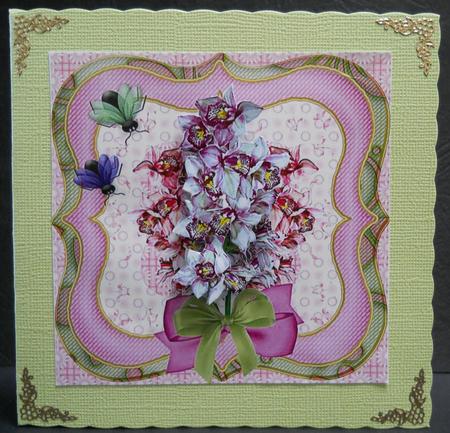 A Bunch of Orchids with Decoupage by Yvonne Middleton