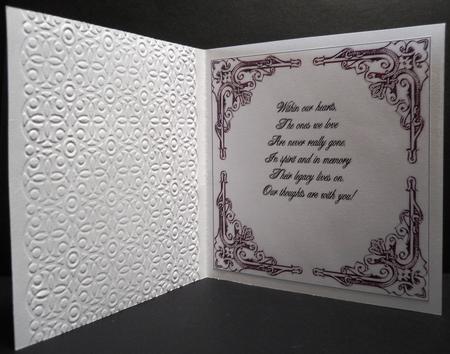8 Inch Insert - Sympathy - Legacy Lives On by Yvonne Middleton