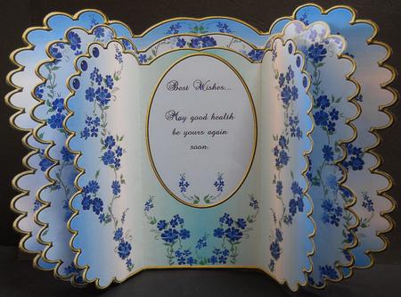 Scalloped Layered Gatefold - Blue Vine Flowers by Yvonne Middleton