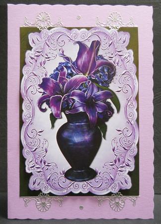 Vase of Purple Lilies Topper & Plaque by Yvonne Middleton