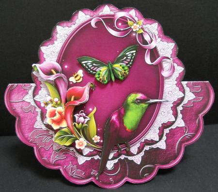 Enchanted Hummingbird Scallop Wobble Card Mini Kit by Yvonne Middleton
