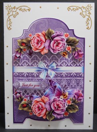 Screen Card Enchanted Roses and Butterflies by Yvonne Middleton