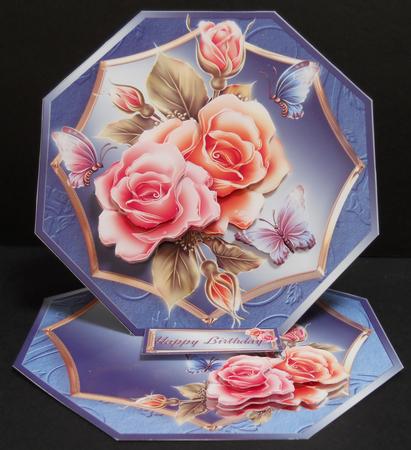Roses and Butterflies Octagonal Easel Mini Kit by Yvonne Middleton