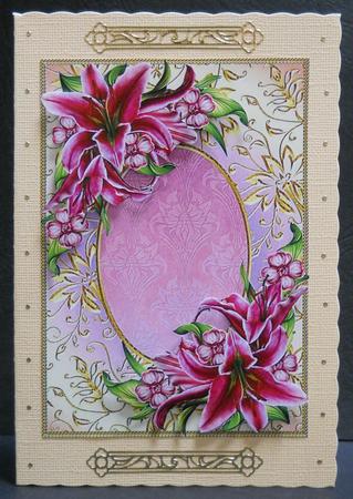 Gorgeous Pink Lilies & Gilded Frame by Yvonne Middleton