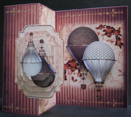 Steampunk Style Balloon No Holes Fold Card Mini Ki by Yvonne Middleton