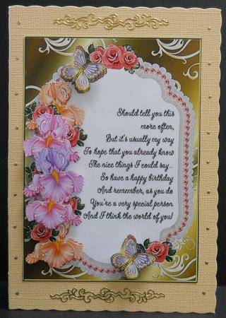 Roses, Irises and Butterflies 3 by Yvonne Middleton