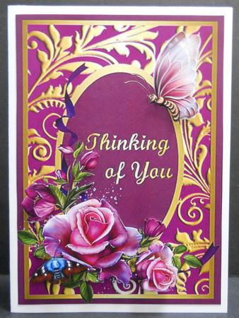 Thinking of You Romantic Roses Card Front by Yvonne Middleton