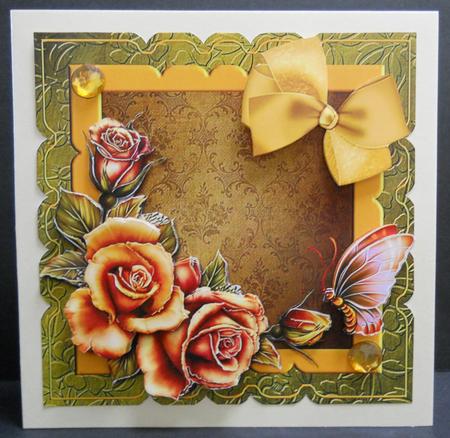 Copper Roses Shaped Card Mini Kit by Yvonne Middleton