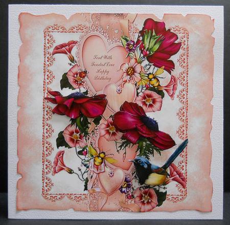 Pink Hearts and Anemones by Yvonne Middleton