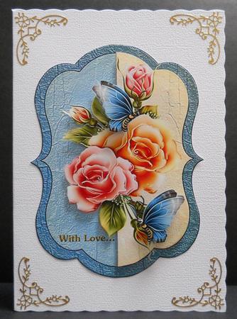 Scallop Roses and Butterflies Card by Yvonne Middleton