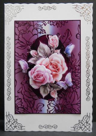 Gorgeous Glowing Roses Card Topper by Yvonne Middleton