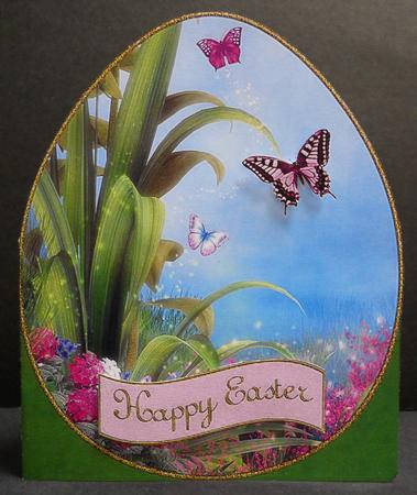 Easter Egg Shaped Floral Quick Card by Yvonne Middleton
