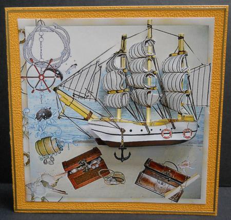 Ship on a Sandy Beach with Dolpins by Yvonne Middleton