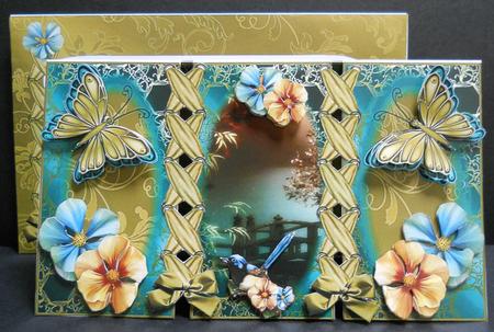Tent Fold Mock Ribbon Oriental Bridge Card Kit by Yvonne Middleton