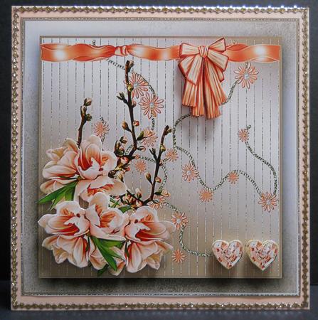 Pretty in Peach on Satin by Yvonne Middleton