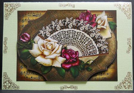 Antique Roses, Vintage Fan & Sheet Music by Yvonne Middleton