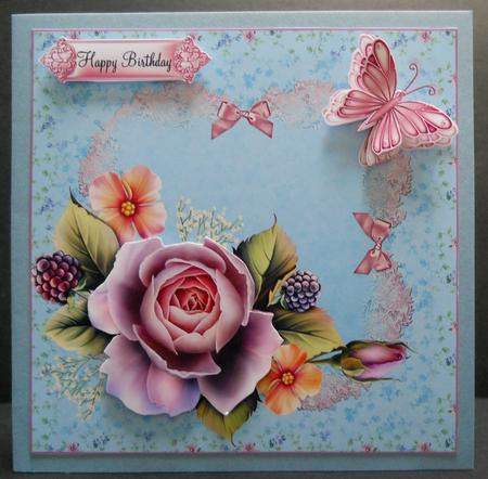 Delightful English Rose and Flutter Topper by Yvonne Middleton