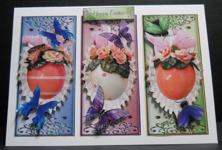 Three Easter Egg Panel Toppers by Yvonne Middleton