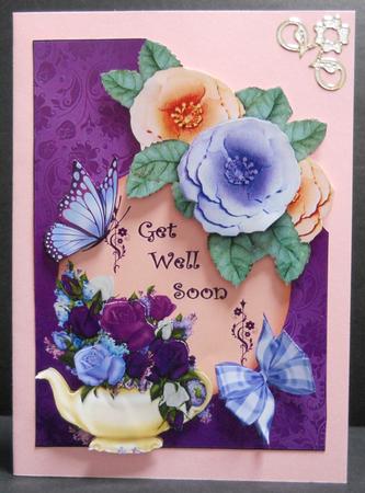 Flowers and Butterfly Over the Corner by Yvonne Middleton