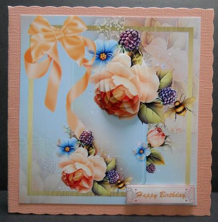 Beautiful Apricot Roses and Fruite by Yvonne Middleton