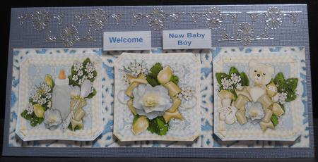 Baby Boy Clusters Triptych Large Dl Card by Yvonne Middleton