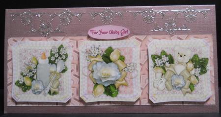 Baby Girl Clusters Triptych Large Dl Card by Yvonne Middleton