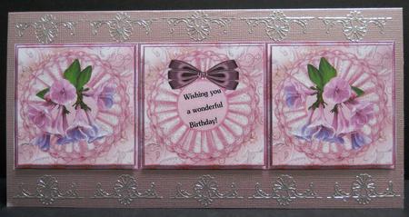 Large Dl Card Blossoms in Pink by Yvonne Middleton