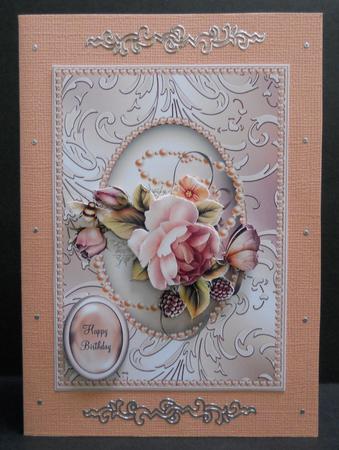 Delicate Rose in a Shimmering Pearl Frame by Yvonne Middleton