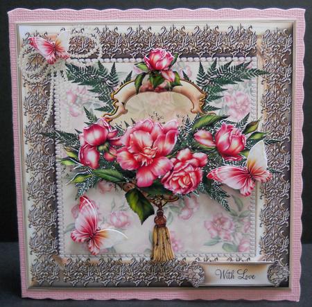 Beautiful Pearls,roses and Flutters Topper by Yvonne Middleton