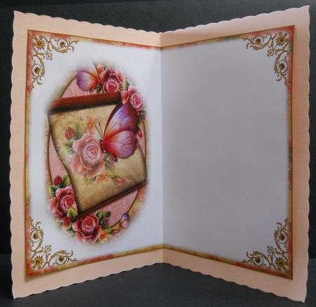 Roses & Butterfly Blank Insert by Yvonne Middleton