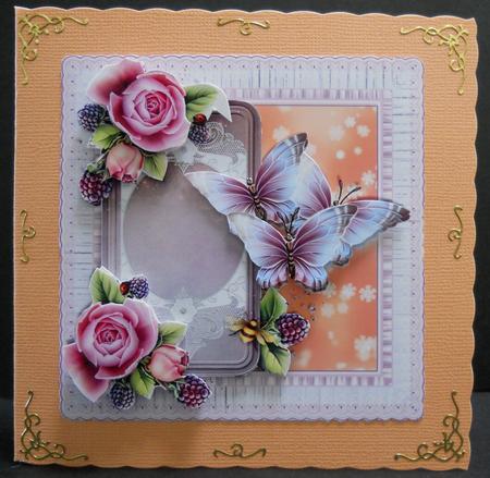 Butterflies Flowers Card Female by Yvonne Middleton